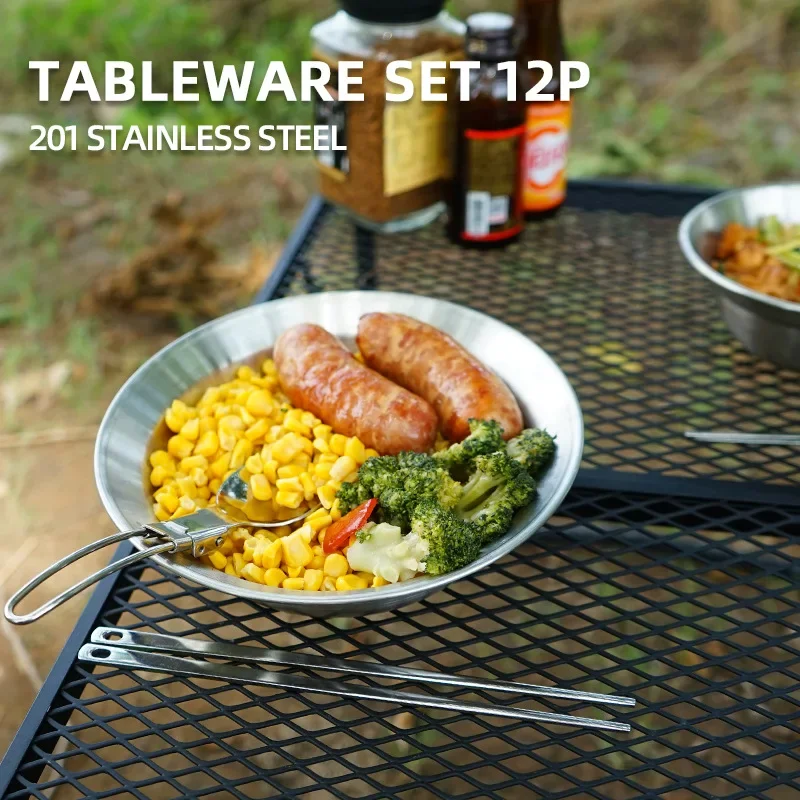 12PCS Portable Outdoor Tablewa - Camping Cooking Dining Set review and price