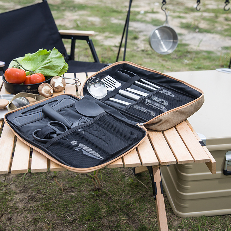 8pcs Camping Kitchen Cookware  - Camping Cooking Organizer review and price