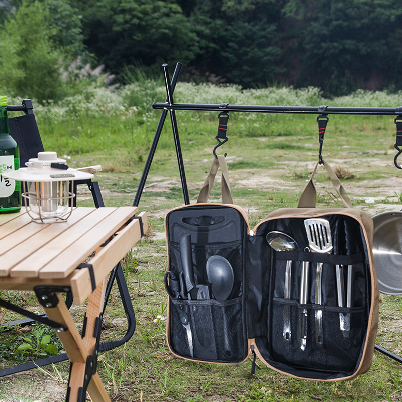 8pcs Camping Kitchen Cookware  - Camping Cooking Organizer review and price