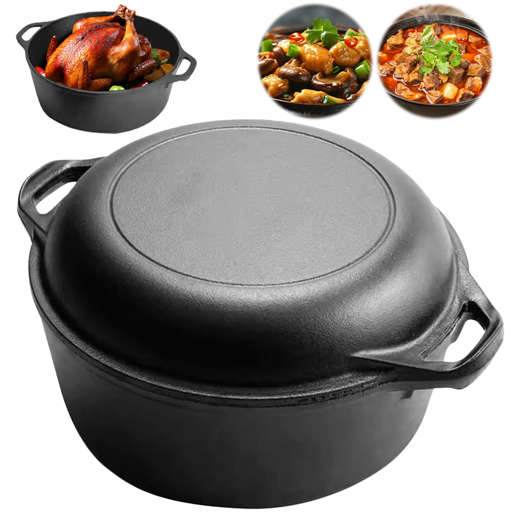 2 in 1 Cast Iron Dutch Oven Po - Camp Dutch Oven Cast review and price