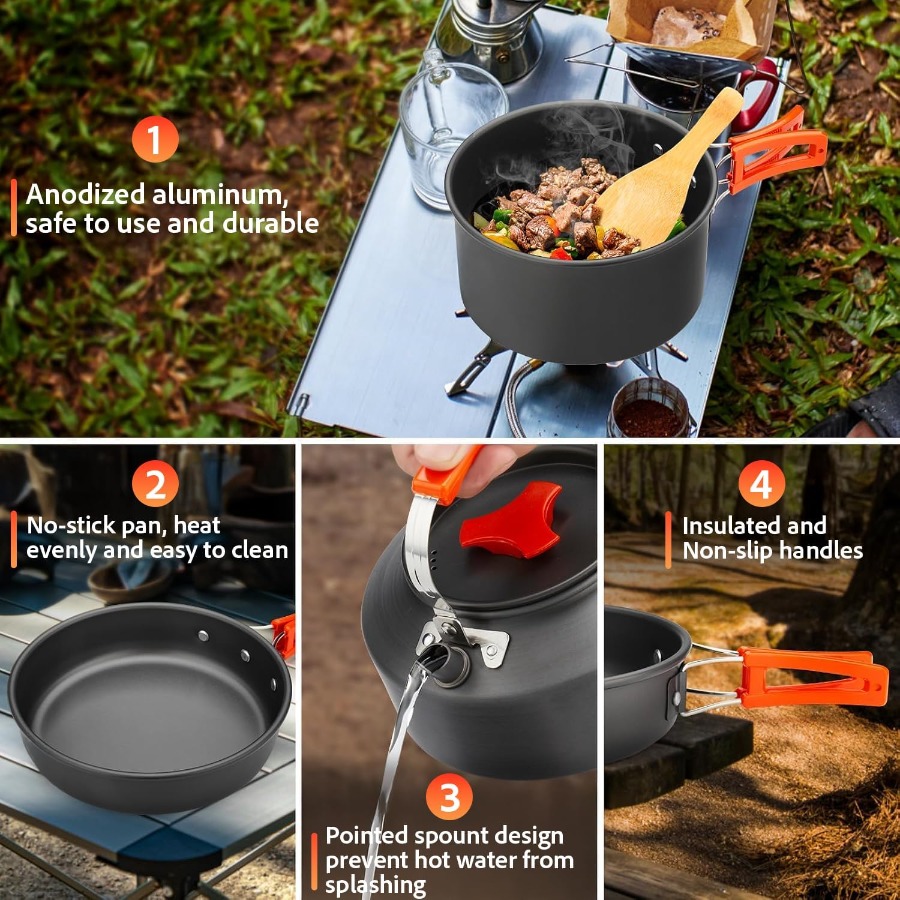 Camping Cookware Set: 35oz Non - Camping Hiking Cooking review and price