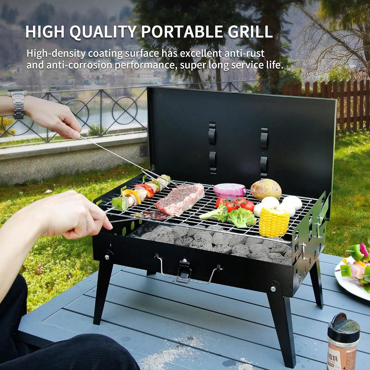 1pc Small Portable Charcoal Gr - Camping Hiking Cooking review and price